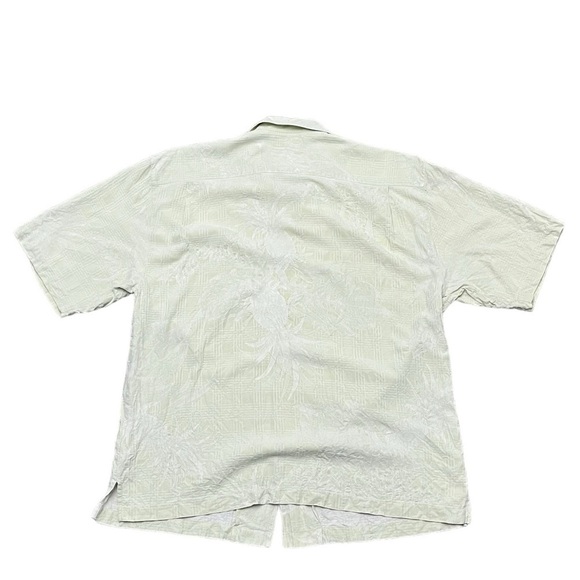 Jamaica Jaxx Men’s 100% Silk Hawaiian Shirt XL | Green Floral Button Up Tropical - Picture 3 of 11